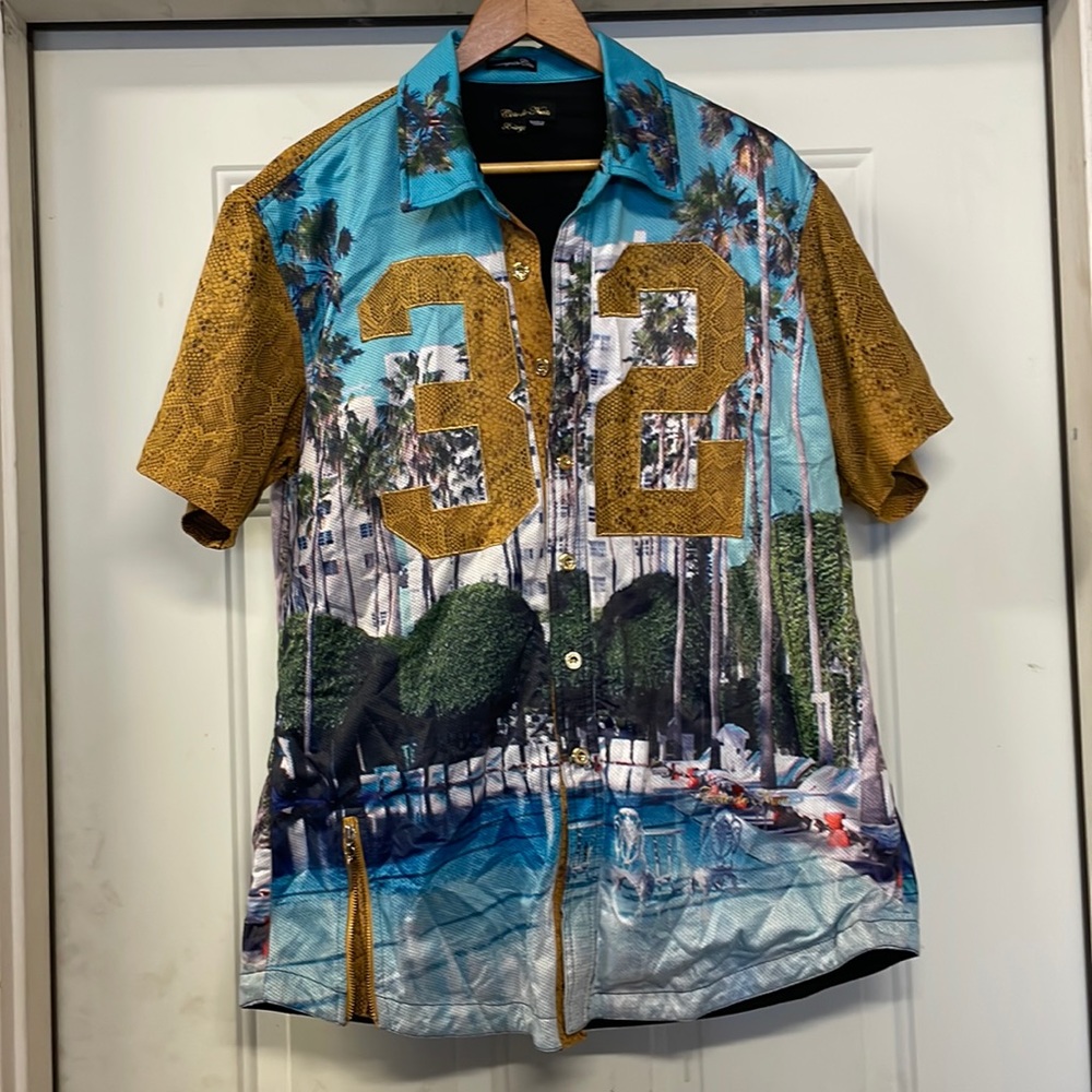 Mens shirt with faux snakeskin